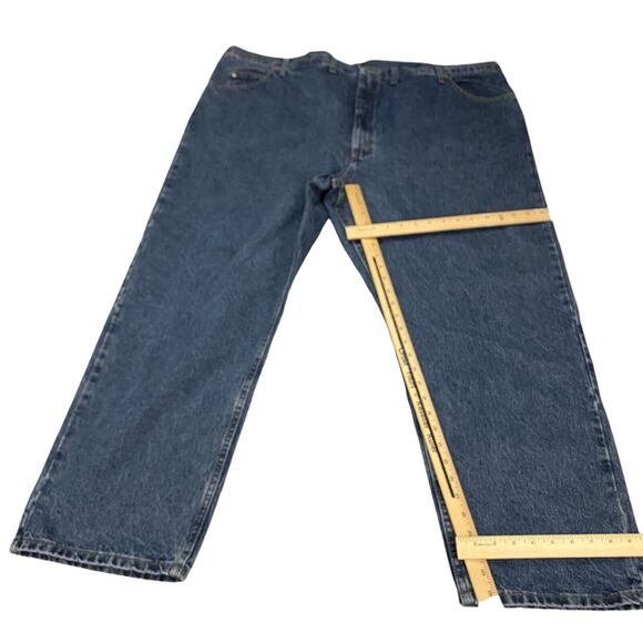 Wrangler Five Star Premium Denim Straight Leg Relaxed Fit Mens 50X30 Blue - Picture 16 of 16